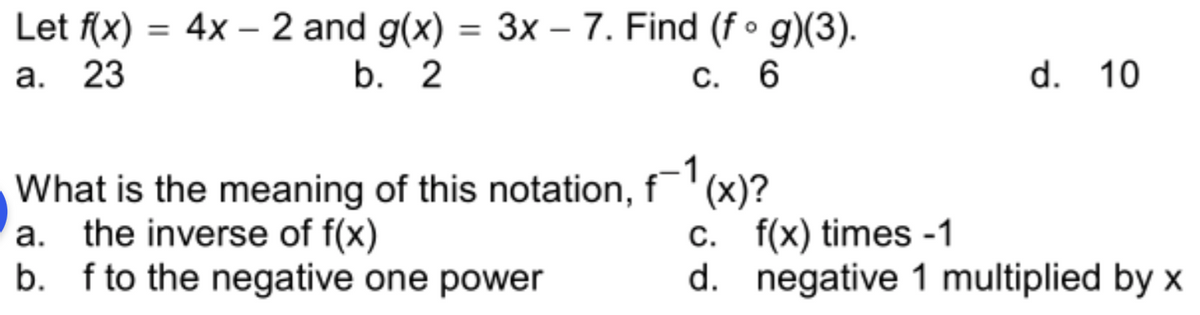 Answered Let F X 4x 2 And G X 3x 7 Bartleby