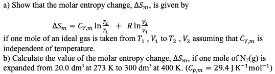 entropy change formula