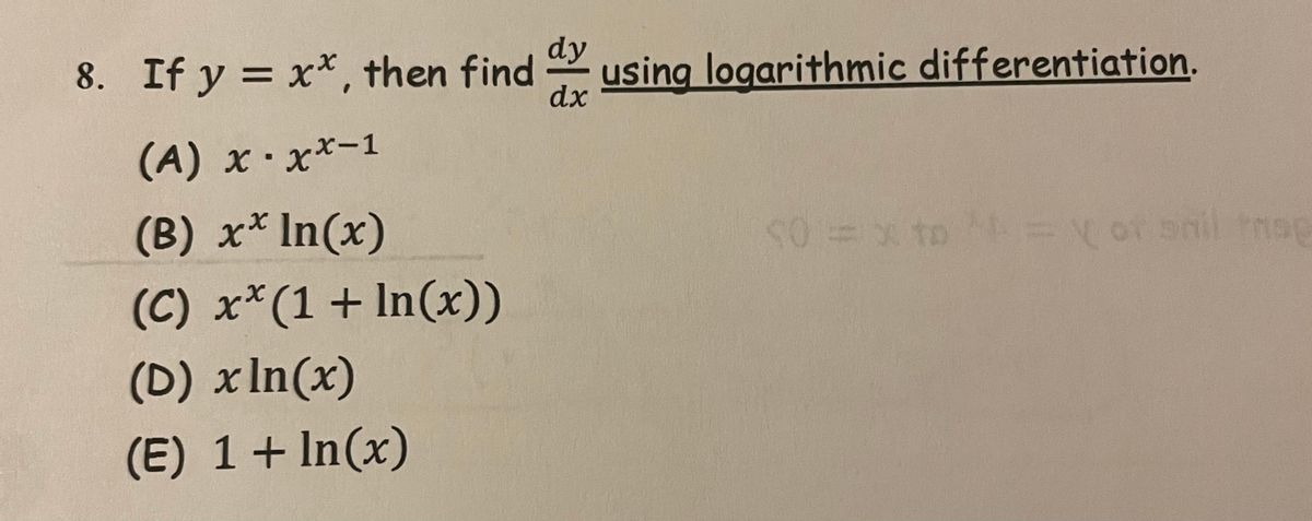 Answered Dy 8 If Y X Then Find Using Bartleby