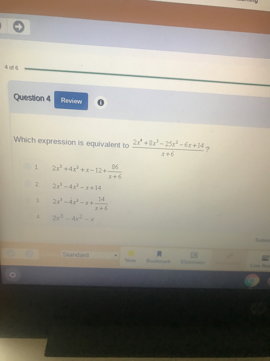 which expression is equivalent to x 6 )( 2x 2 3x 4