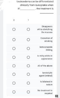 Answered: Leukoedema can be differentiated… | bartleby