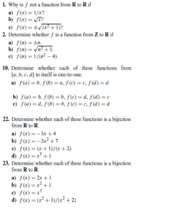 Answered 1 Why Is F Not A Function From R To R Bartleby