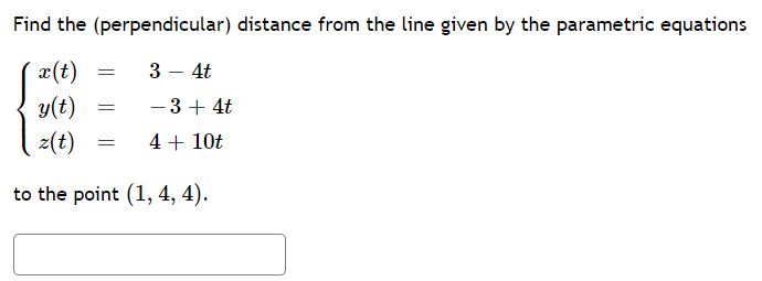 Answered Find The Perpendicular Distance From Bartleby 5627