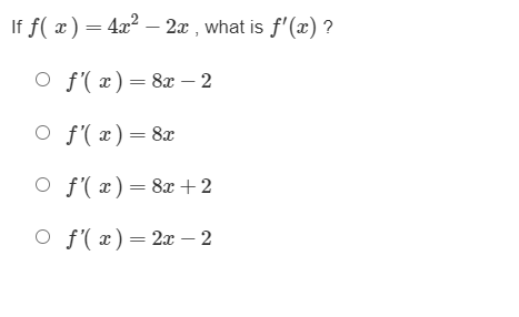 Answered If F Ae 4x 2x What Is F X Bartleby