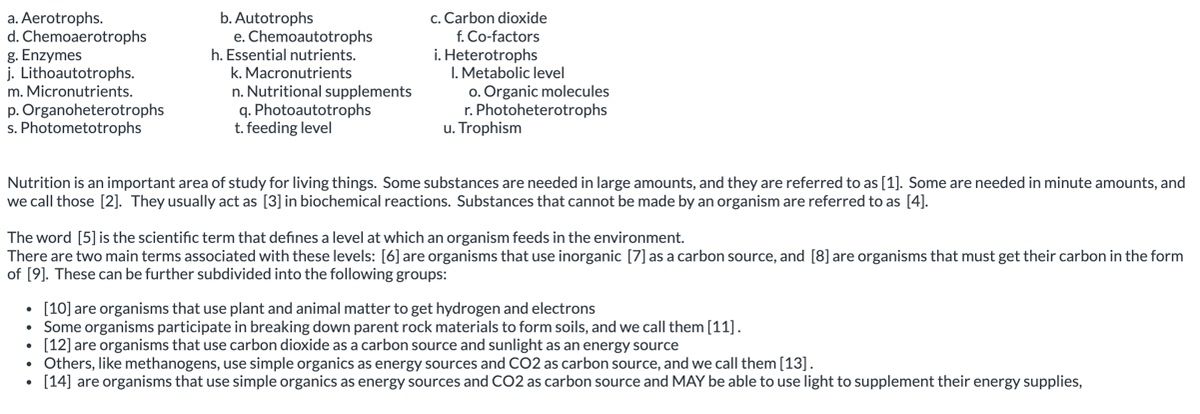 Answered C Carbon Dioxide A Aerotrophs D Bartleby