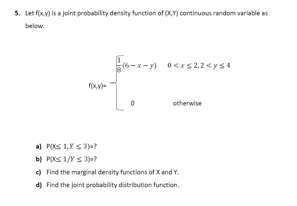 Answered 5 Let F X Y Is A Joint Probability Bartleby