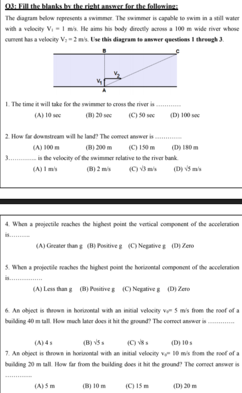 Answered: The diagram below represents a swimmer.… | bartleby