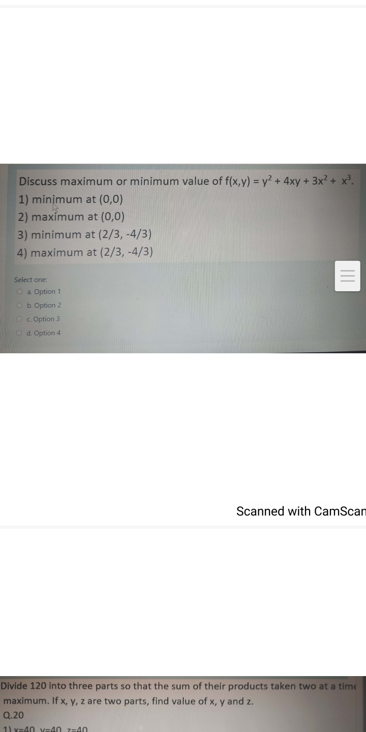 Answered Discuss Maximum Or Minimum Value Of Bartleby