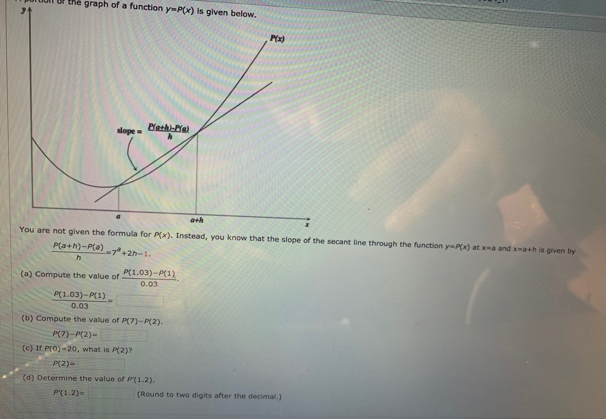 Answered Che Graph Of A Function Y P X Is Given Bartleby