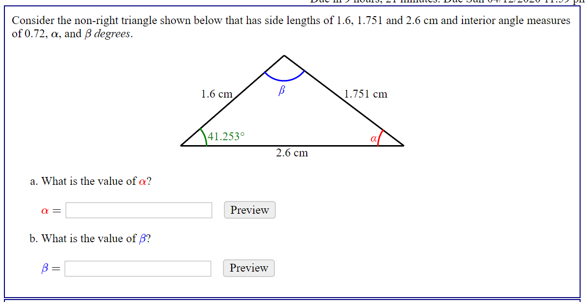 how to find a length of a non right angled triangle