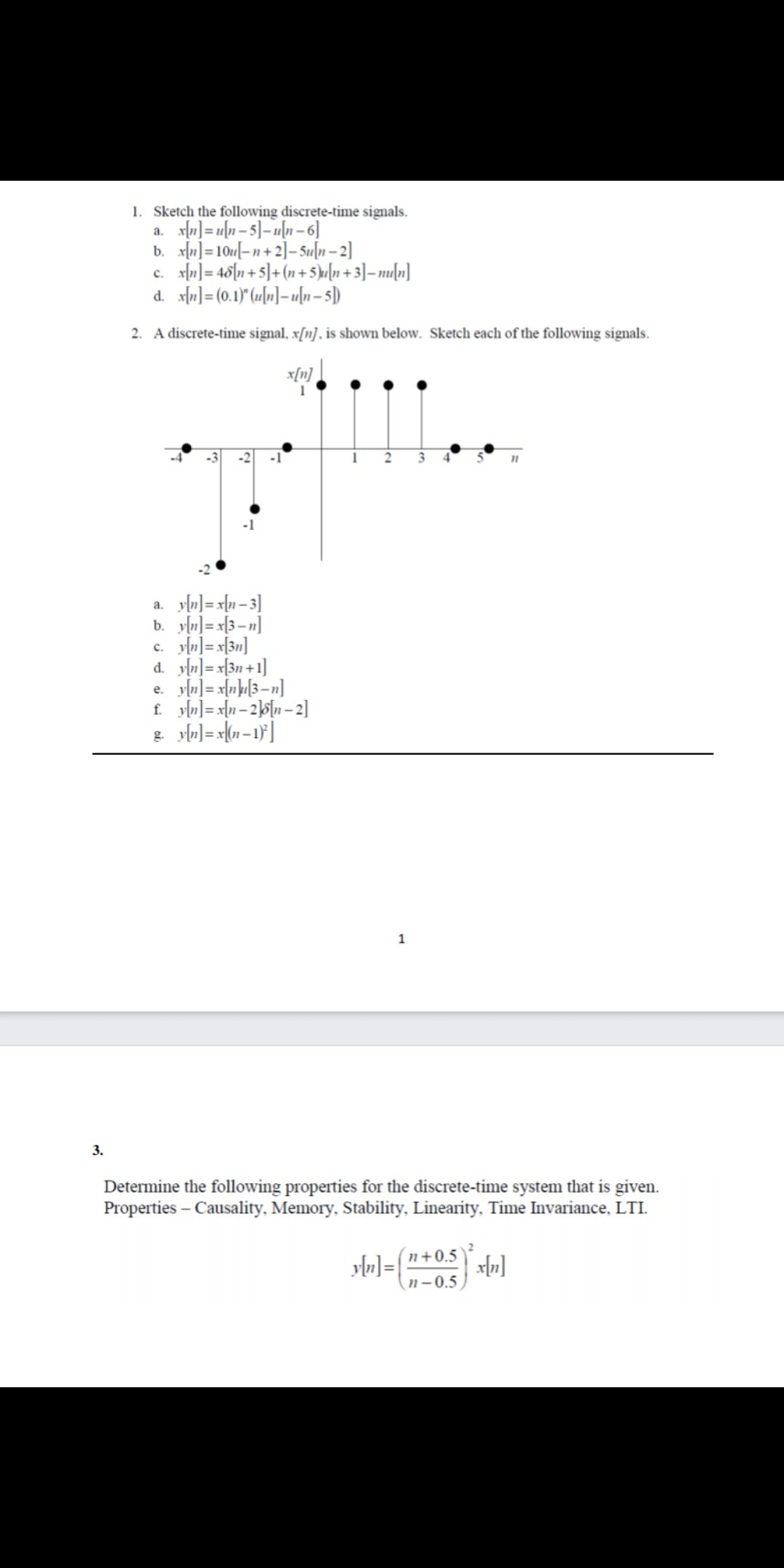 Answered 1 Sketch The Following Discrete Time Bartleby