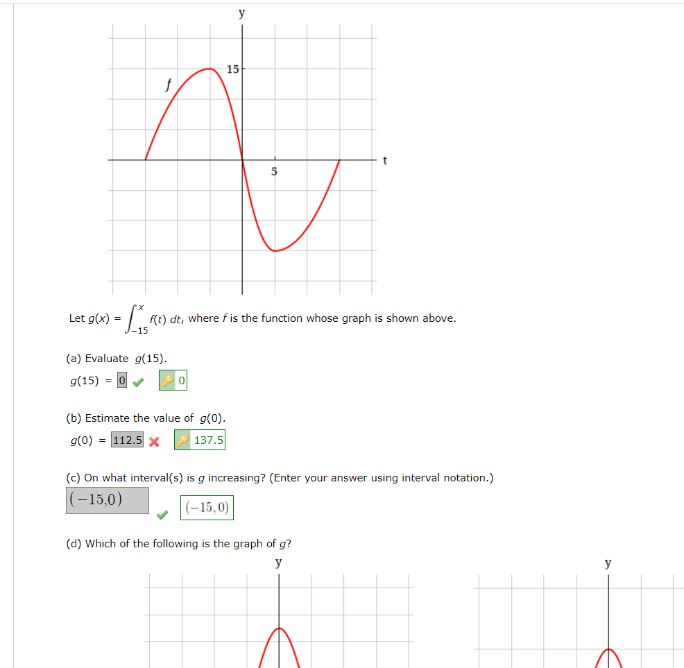 Answered Y 15 F Let G X F T Dt Where F Is Bartleby