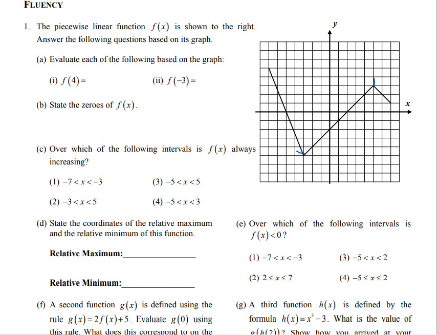 piecewise linear function