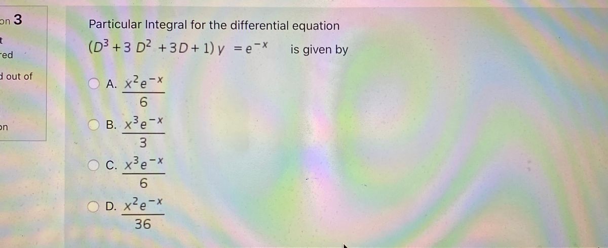 Answered Particular Integral For The Bartleby