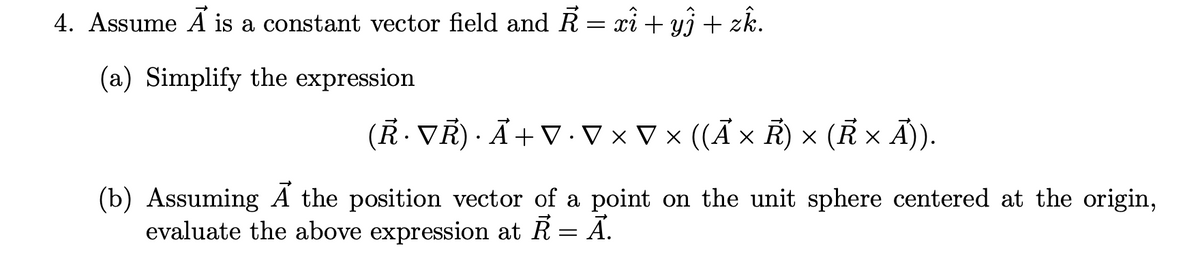 Answered A Simplify The Expression R Vr A Bartleby