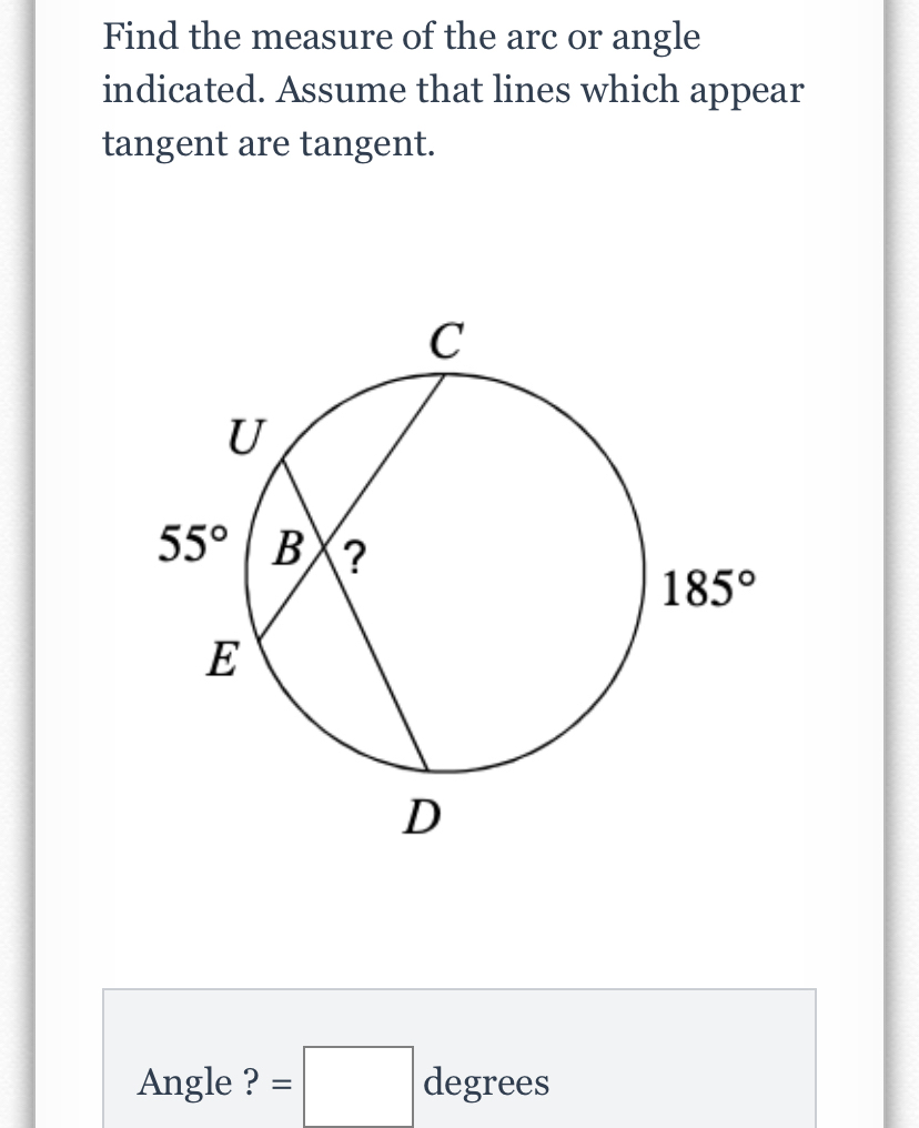 Answered: Find The Measure Of The Arc Or Angle… | Bartleby