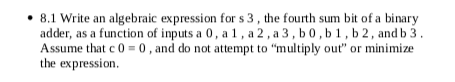 Answered: 8.1 Write An Algebraic Expression For S… | Bartleby