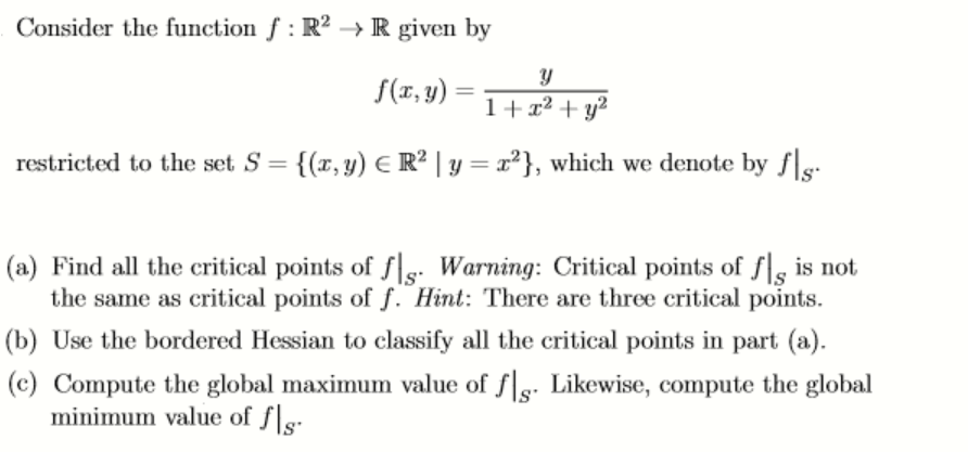 Answered Consider The Function F R R Given Bartleby