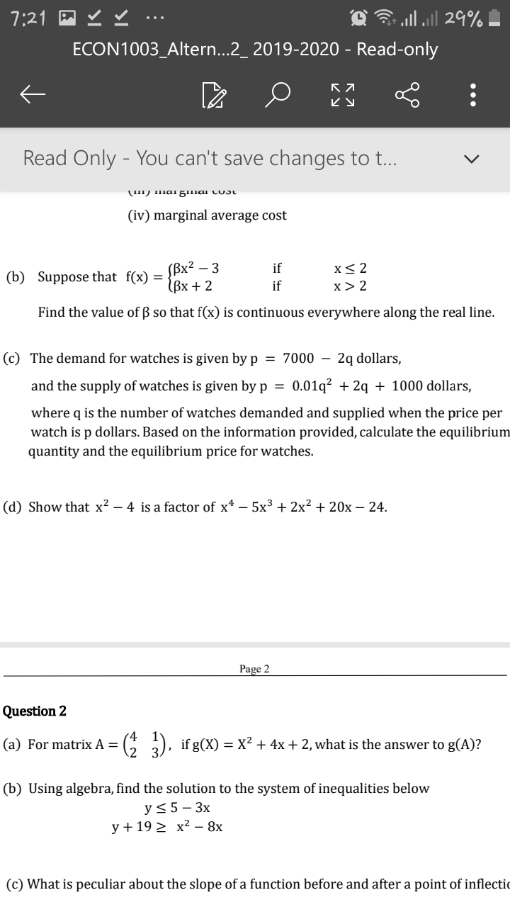 Answered 7 21 Ll 29 Econ1003 Altern 2 Bartleby