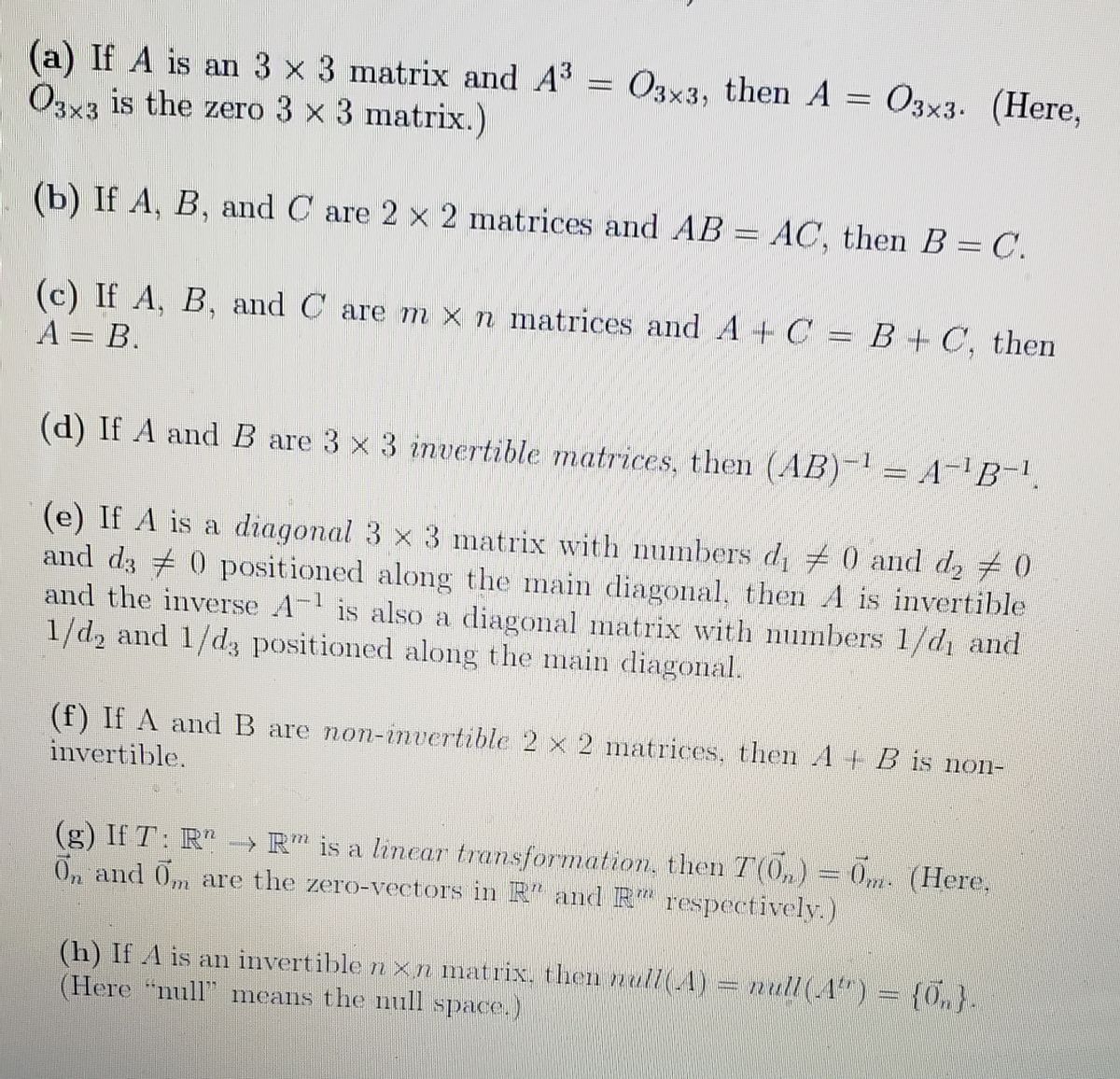 Answered A If A Is An 3 X 3 Matrix And A Bartleby