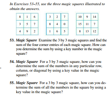 Answered: In Exercises 53-55, use the three magic… | bartleby