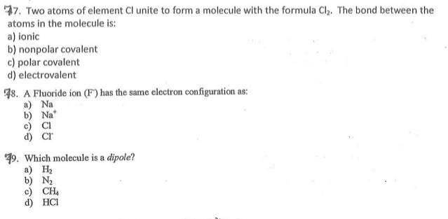 Answered 77 Two Atoms Of Element Cl Unite To Bartleby