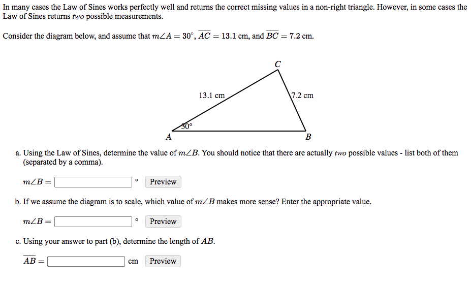 Answered: In many cases the Law of Sines works… | bartleby