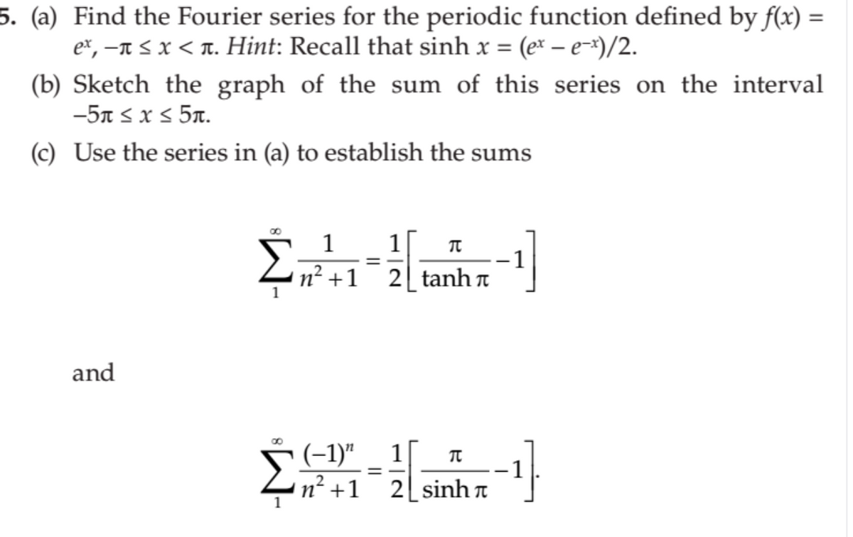 Answered Find The Fourier Series For The Bartleby