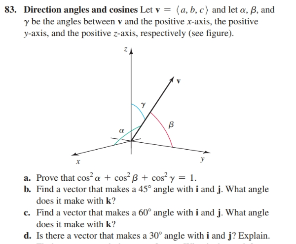 Answered Direction Angles And Cosines Let V Bartleby