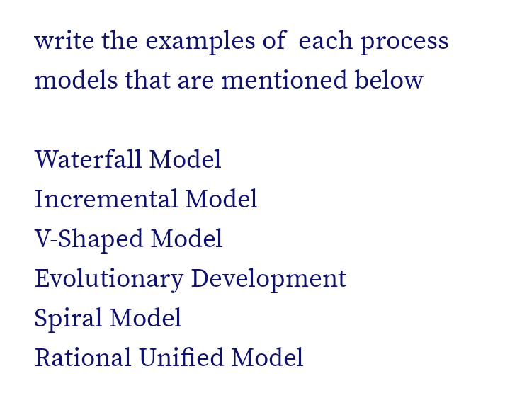 Answered: write the examples of each process… | bartleby