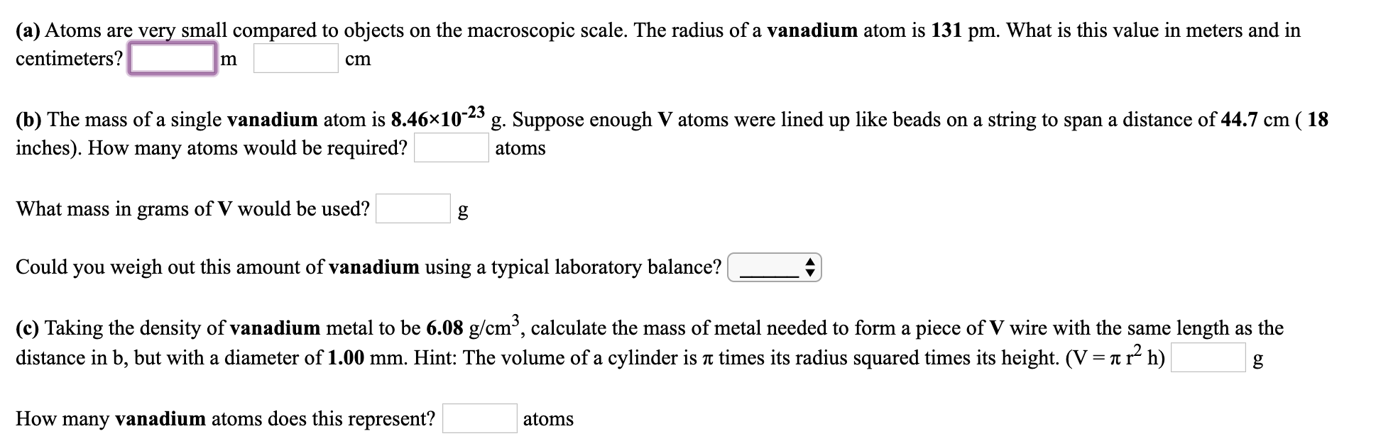 Answered A Atoms Are Very Small Compared To Bartleby