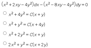 Answered X 2xy 4y Dx X 8xy 4y Dy 0 Bartleby