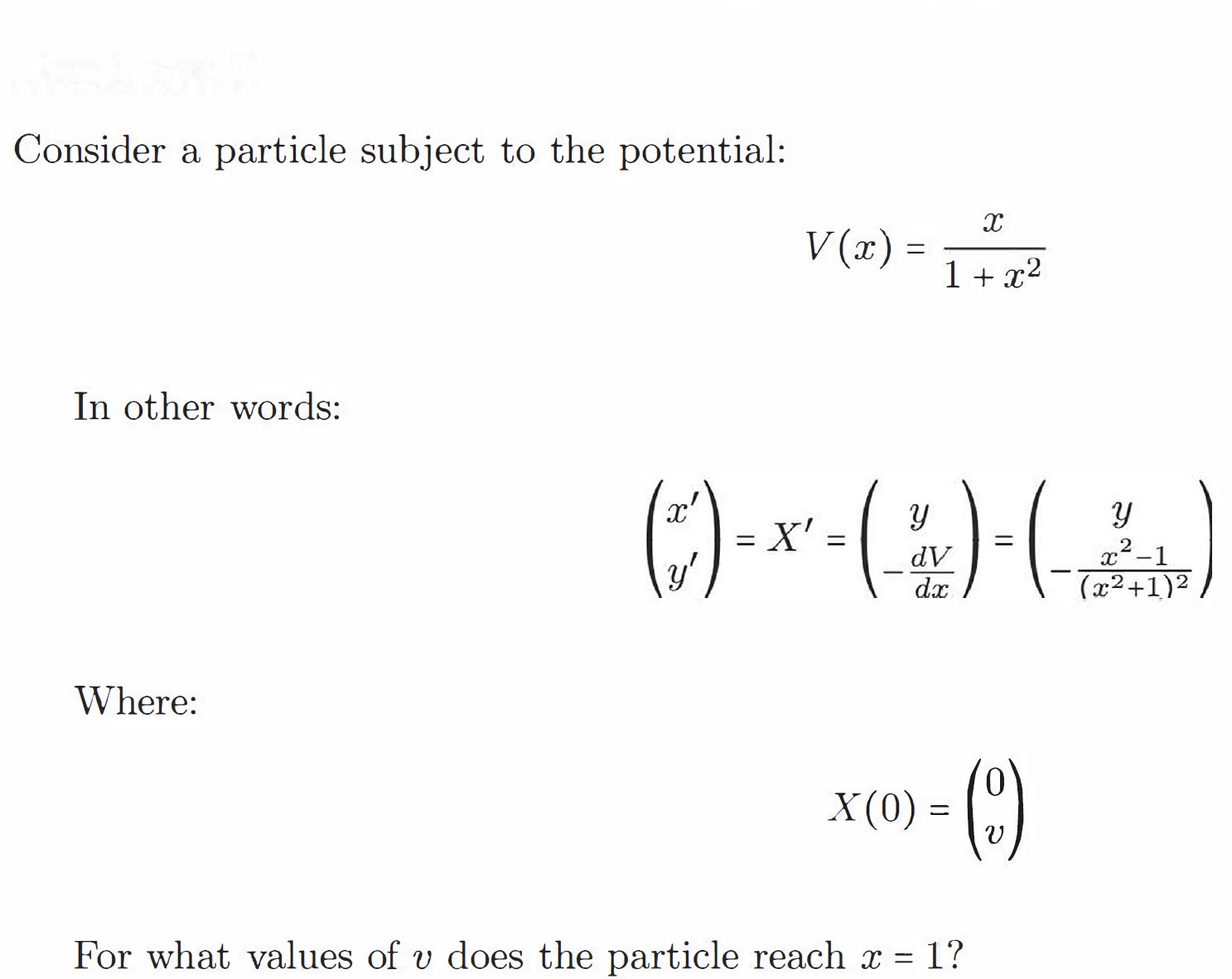 Answered Consider A Particle Subject To The Bartleby
