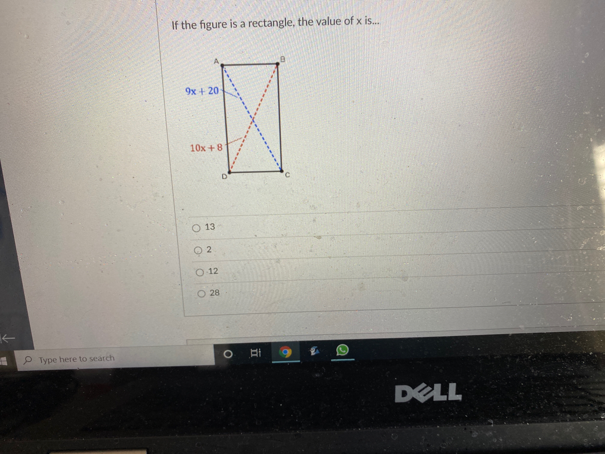 Answered If The Figure Is A Rectangle The Value Bartleby