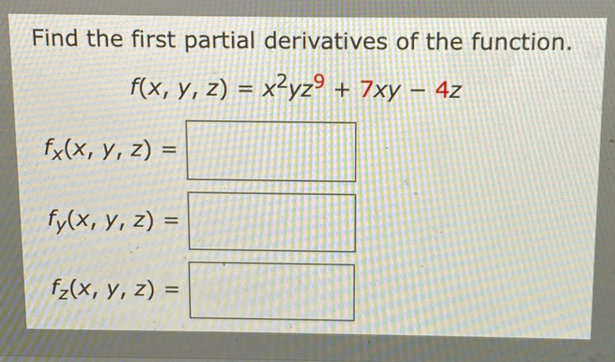 Answered Find The First Partial Derivatives Of Bartleby 1313