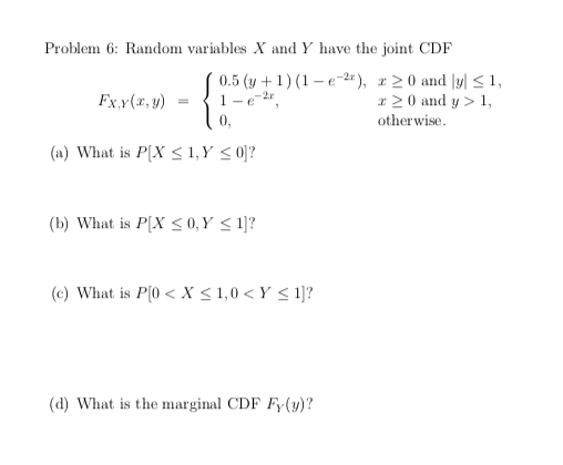 Answered Problem 6 Random Variables X And Y Bartleby