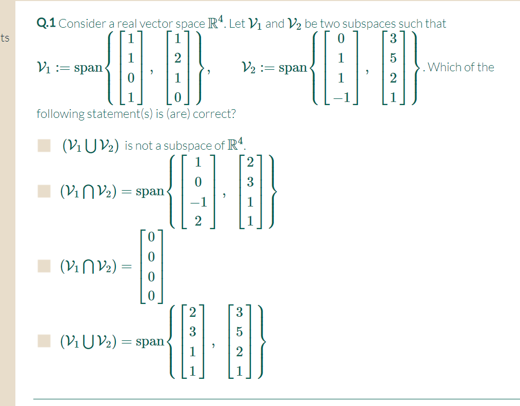 Answered: Q.1 Consider a real vector space R“.… | bartleby