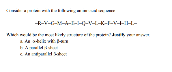 Answered Consider A Protein With The Following Bartleby