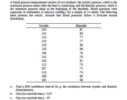 Answered: A blood pressure measurement consists… | bartleby