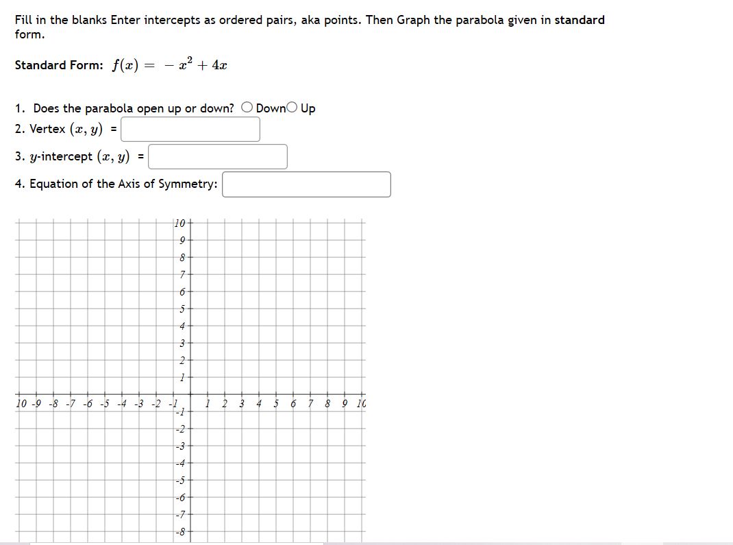 X 2 4x 1 In Standard Form Form Udlvirtual Edu Pe