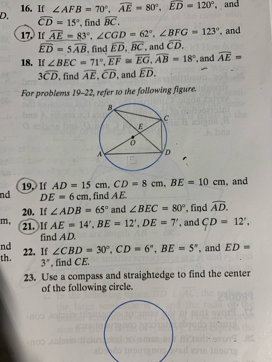 Answered 3cd Find Ae Cd And Ed For Problems Bartleby