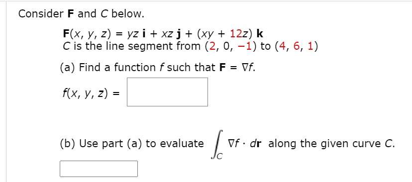 Answered Consider F And C Below F X Y Z Yz Bartleby