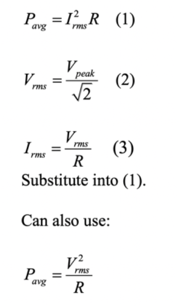 Answered P I R 1 Avg Rms V Peak V 2 Rms Bartleby