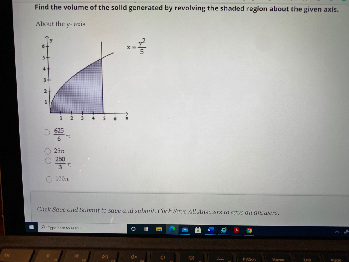 Answered Find the volume of the solid generated… bartleby