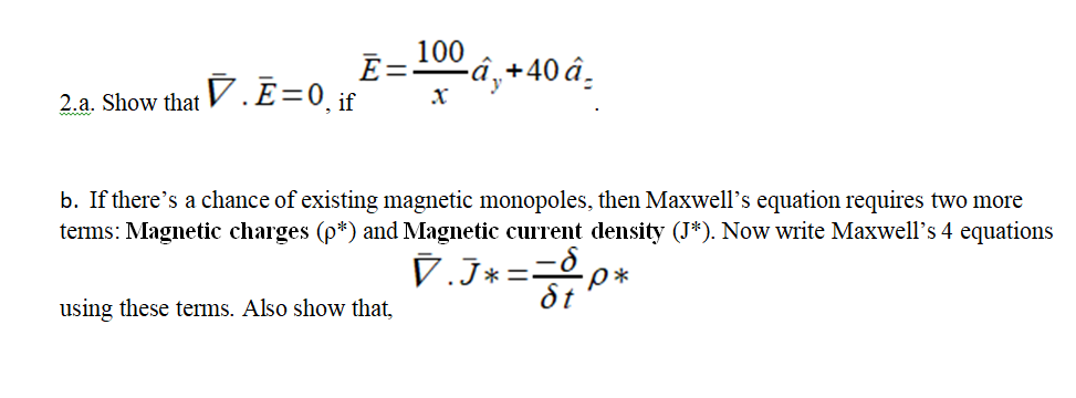 Answered E 2 A Show That V E 0 If 100 Bartleby