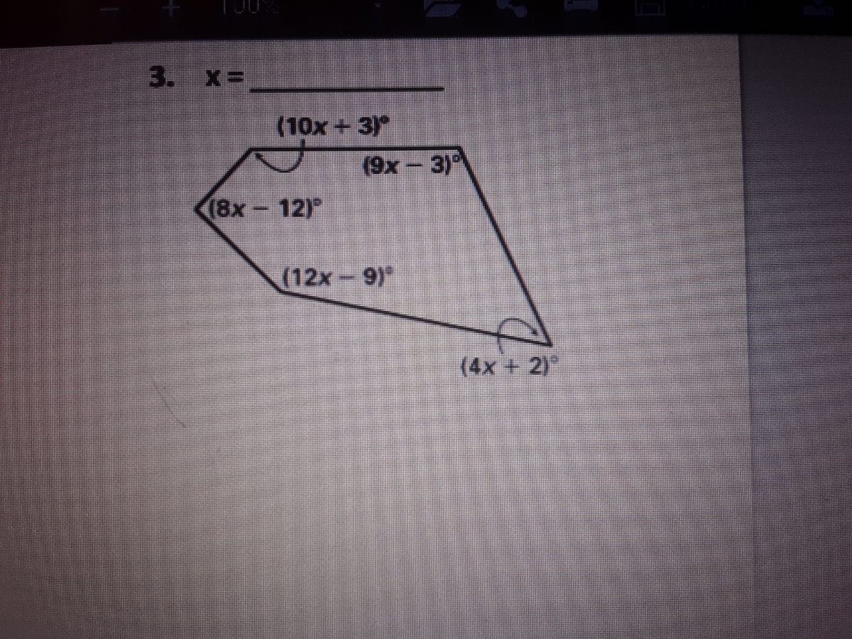 12 - 4(x - 3) = 39 - 9x