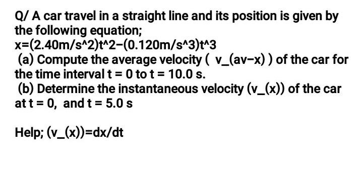 Answered Q A Car Travel In A Straight Line And Bartleby