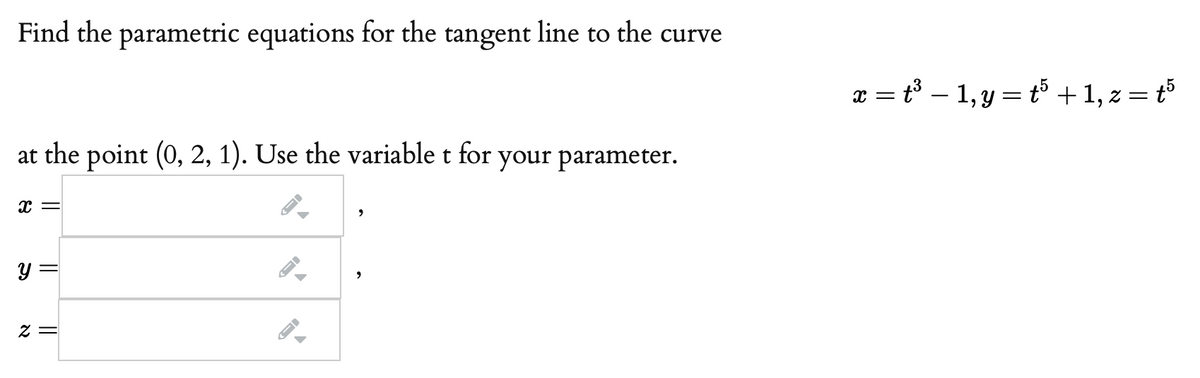 Answered Find The Parametric Equations For The Bartleby