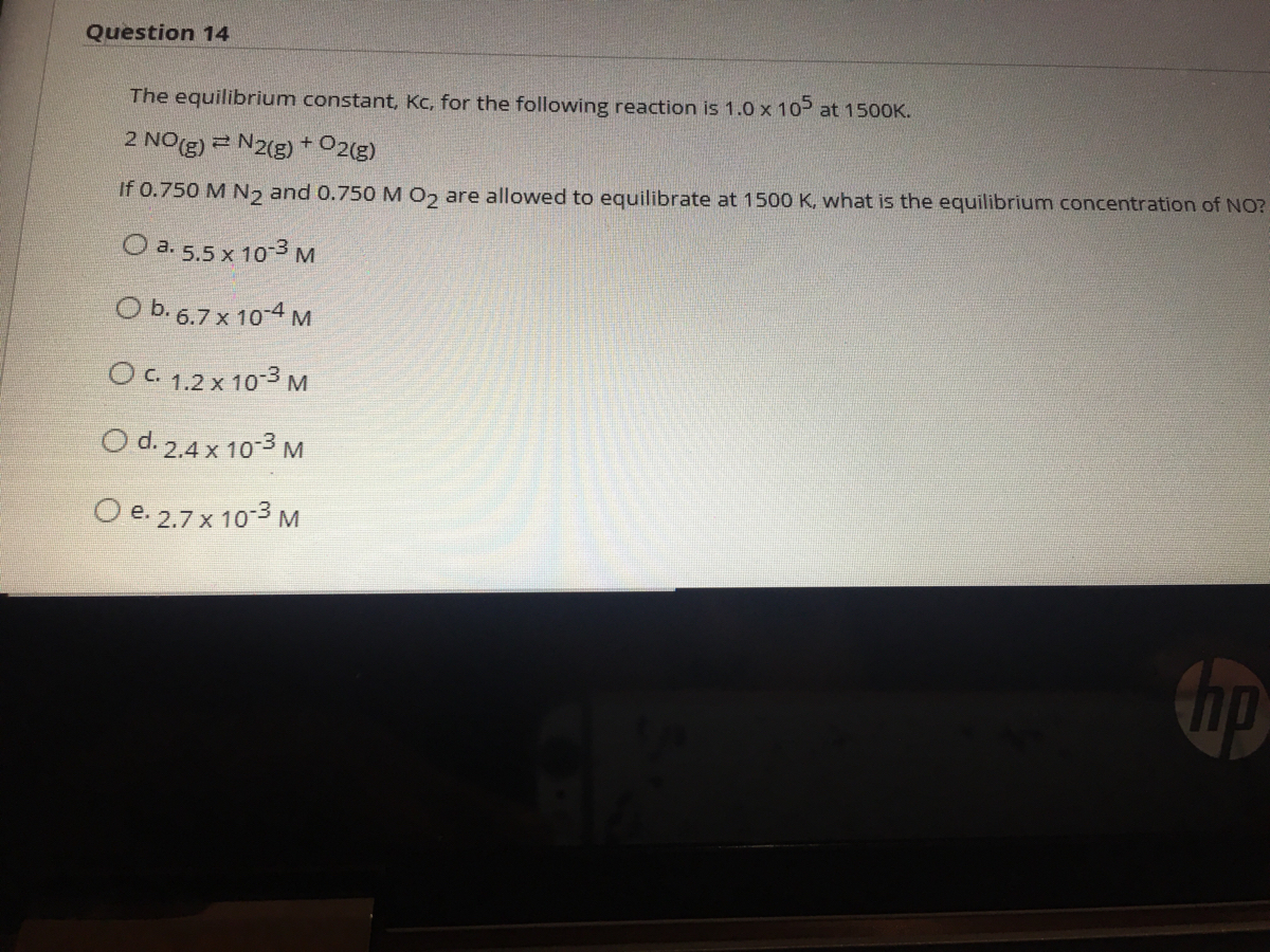 Answered The Equilibrium Constant Kc For The Bartleby