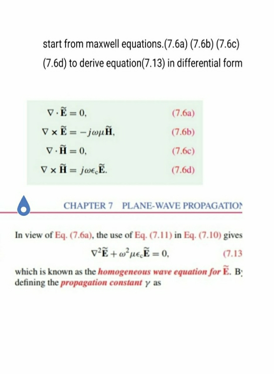 Answered Start From Maxwell Equations 7 6a Bartleby
